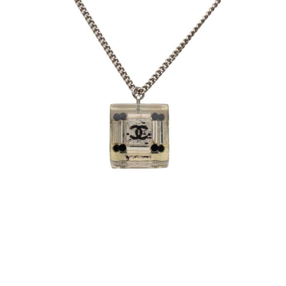 CHANEL Black Logo Necklace